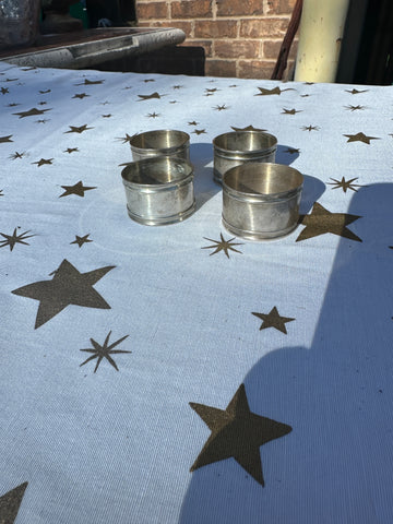 Silver Metal Napkin Rings- Set of 4