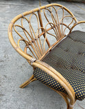 Albini Style Bamboo Settee With Polka Dot Cushion