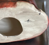 Vintage Ceramic Painted Cat Sculpture, Signed