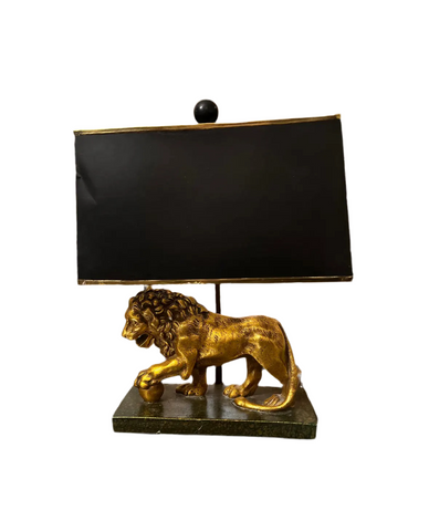 Mid-Century Lion Lamp With Shade