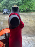 Vintage Calvin Klein Red Silk Floor Length Dress- Size 4