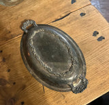 Oval Silver Tray With Detailed Handles
