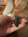 Pair of Ceramic and Stone Owl Figurines