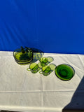 Collection of Green Glass Dishes