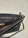 Small Charcoal Gray Leather Express Crossbody Bag