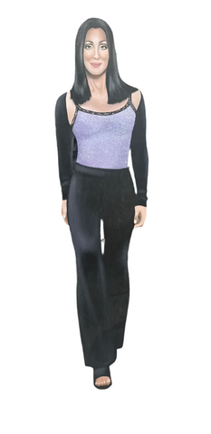 Oversized Wooden Painted Cutout of Cher