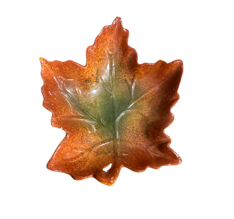 Vintage Orange Ceramic Leaf Ashtray/Catchall