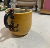 Handmade Ceramic Yellow Mug, Signed