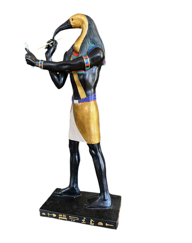 Egyptian Signed Bird Figure With Black and Gold Accents