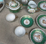 Vintage Austria Ceramic Green Tea Set