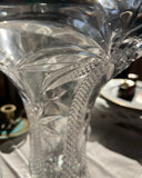 Set of 3, 1970s Crystal Collection of Palm Tree Vase and Candlestick Holders