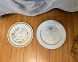 Pair of 50th Anniversary Ceramic Decorative Plates With Gold Accents