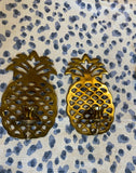 Pair of Southern Brass Pineapple Candle Sconces