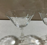 Pair of Detailed Stemmed Champagne Glasses