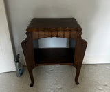 1970s Wooden MCM Side Table With Shelf Storage
