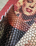 Vintage Marilyn Monroe Maroon Tile Art