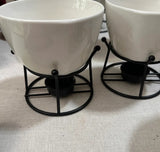 Large Collection of White Ceramic Bowls With Candle Warmers- Set of 30