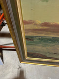 Large Seascape Ocean Print in Gold Frame