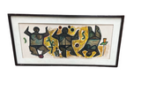 Leon Dusso Figurative African Style Painting in Frame