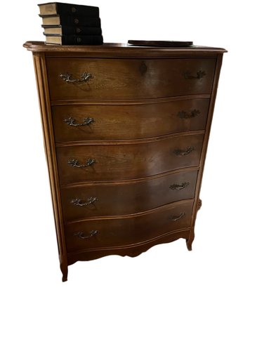 Large Wooden Mid-Century Chest of Drawers
