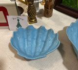 Collection of Blue Ceramic Shell Dishes With One Large- Set of 5