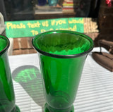 Pair of Green Glass Tall Vases
