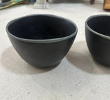 Pair of Small Handmade Black Pottery Bowls