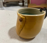 Handmade Ceramic Yellow Mug, Signed
