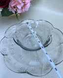 Collection of Glass Etched Punch Bowls and Cups With Matching Serving Tray and Bowl- Set of 10
