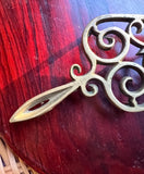 Vintage Brass Scrolling Small Trivet