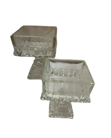 Pair of Glass Pedestal Bowls
