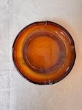 Pair of Round Amber Colored Glass Ashtrays