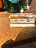 Small Ceramic Catchall With Matching Lid and Gold Accents
