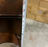 Wooden Mid Century Modern Beside Table With Rose Painted Details