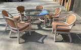 1970s Vintage Reed Dining Set - Set of 7