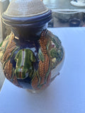 Large Ceramic Vintage Jar With Frog Details- Condition Issue