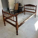 Antique American Walnut Jenny Lind Style Federal Spool Twin Size Bedframe
