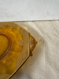 Amber-Colored Glass and Gold Decorative Plate