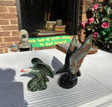 Pair of Ceramic Painted Eagle Figurines