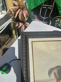 Framed Black Horse on Mountain Top Print on Canvas, Signed by the Artist