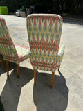 Collection of Colorful Patterned Dining Chairs- Set of 6 With 2 Captains Chairs