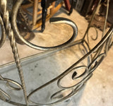 Vintage Metal Demilune Detailed Console Table