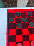 Felt Red and Black Checkers Set- 25 Pieces Total