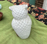 Stone Painted Owl Sculpture
