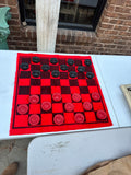 Felt Red and Black Checkers Set- 25 Pieces Total