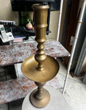 1970s Large Brass Detailed Candleholder