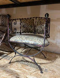 Savonarola Base Iron Scrolling Accent Chair