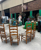 Collection of Farmhouse Wooden Ladderback Chairs With Custom Cushions