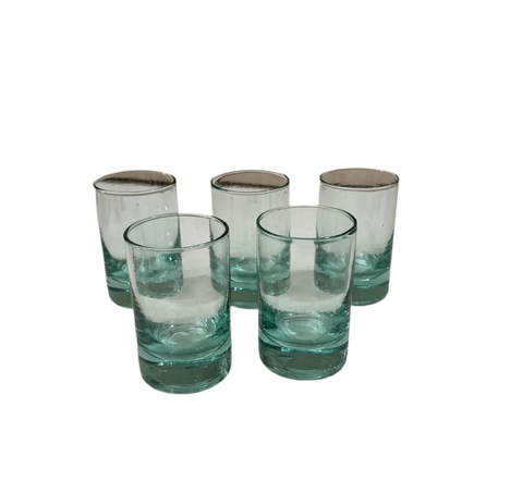 Collection of Blue Ombré Lowball Glasses- Set of 5