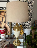 Large Gold and White Contemporary Style Lamp